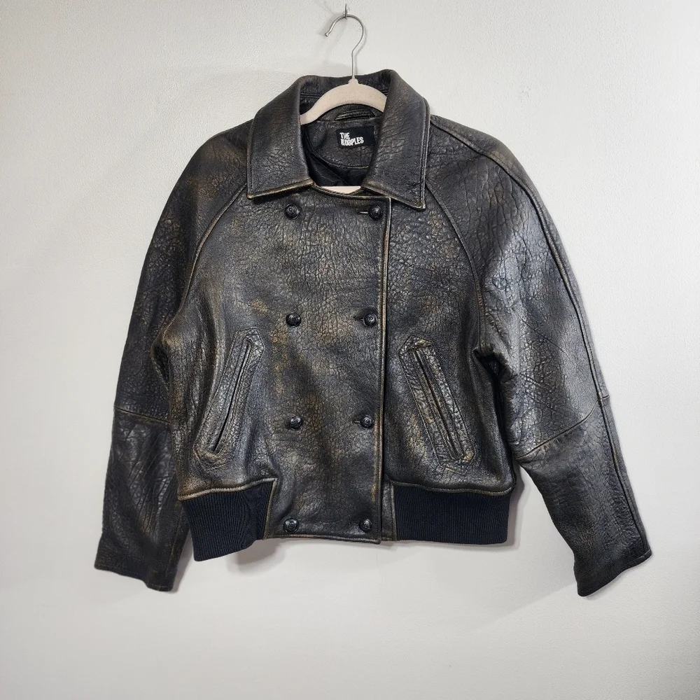 NWT The Kooples Embossed Sheep Leather Jacket